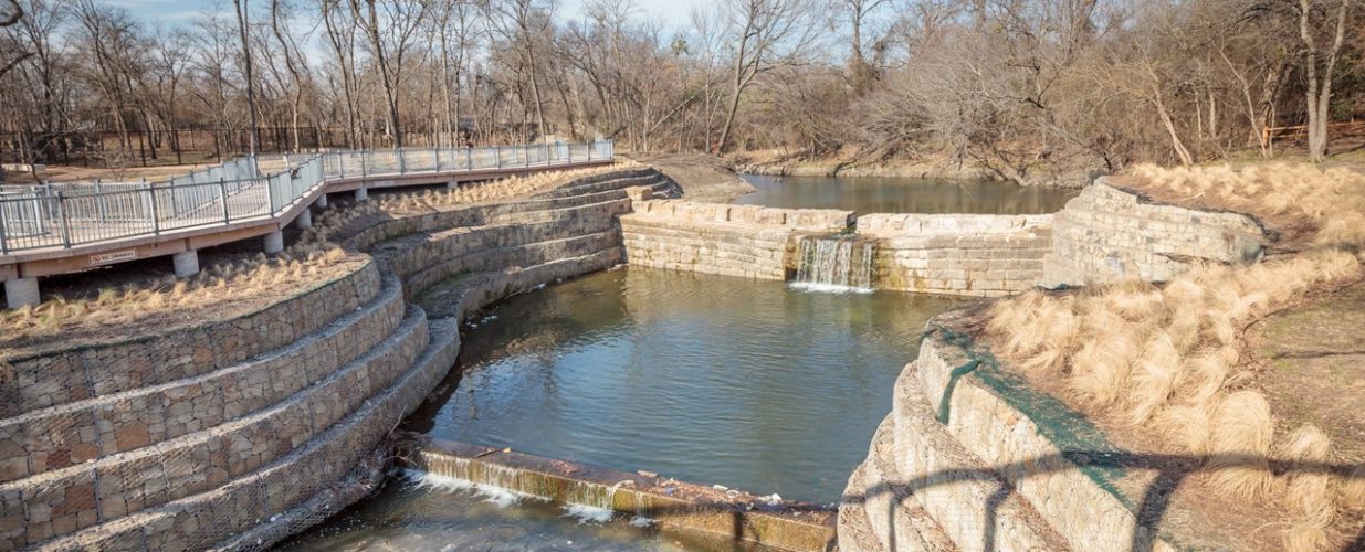 dam at Historic Water Station Park in Allen, TX