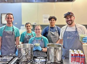 HCI Volunteers from Halff's Austin office serving dinner at Ronald McDonald House in Texas